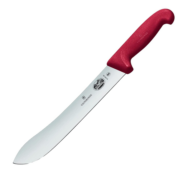 Victorinox Fibrox 25cm/ 10Inch Bullnose Butcher Knife, Red - 5.7401.25