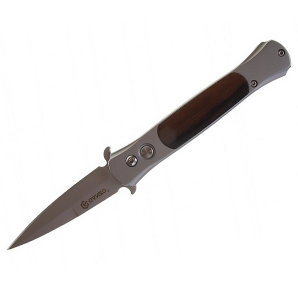 Ganzo G707 Stainless Steel with Wooden Inserts Folding Knife