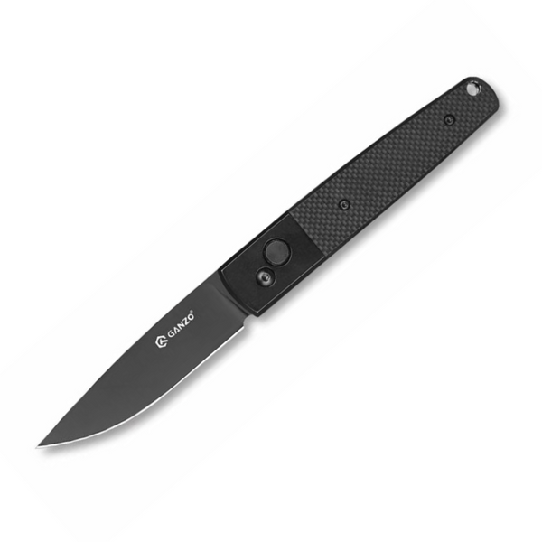 Ganzo G721B-BK Button Lock Folding Knife (Black G10 Handle)