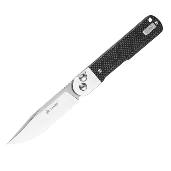 Ganzo G767-BK Button Lock 9Cr14 Stainless Steel G10 Folding Knife (Black)