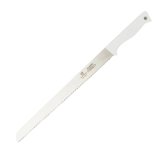 Jayamata 12 Inch White Handle Bread Knife With Serrated Edge - JM249