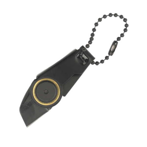 Keychain Black Mini Pocket Knife / Mini Zipper Cutter ( Gold Circle )