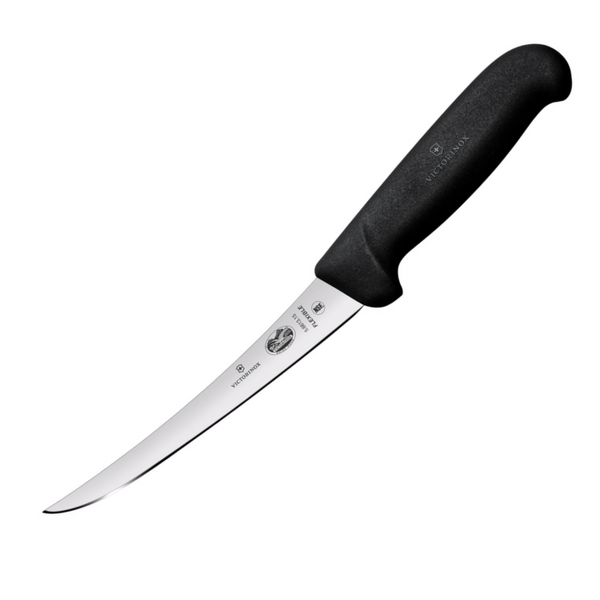 Victorinox Fibrox Black 15cm Flexible Boning Knife, Curved Narrow Blade - 5.6613.15