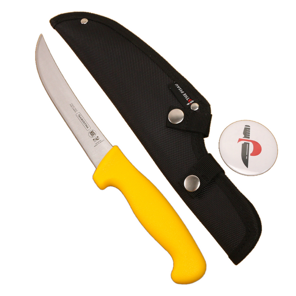 Set of Tramontina Knife with TP Nylon Sheath - Boning 6 inch (24636056), Yellow Handle with Nylon Sheath 33cm