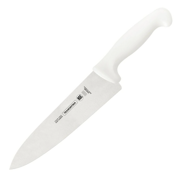 Tramontina 8 Inch Meat/Chef Knife, White Handle [Blister Pack] - 24609188