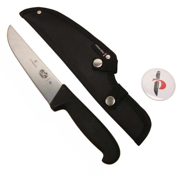 Set of Victorinox Knife with TP Nylon Sheath - BroadBlade Butcher 16cm (5.5203.16), Fibrox Handle with Nylon Sheath 31cm