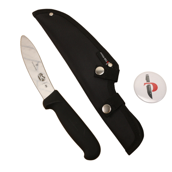 Set of Victorinox Knife with TP Nylon Sheath - Lamb Skinning 12cm/5inch (5.7903.12), Fibrox Handle with Nylon Sheath 31cm